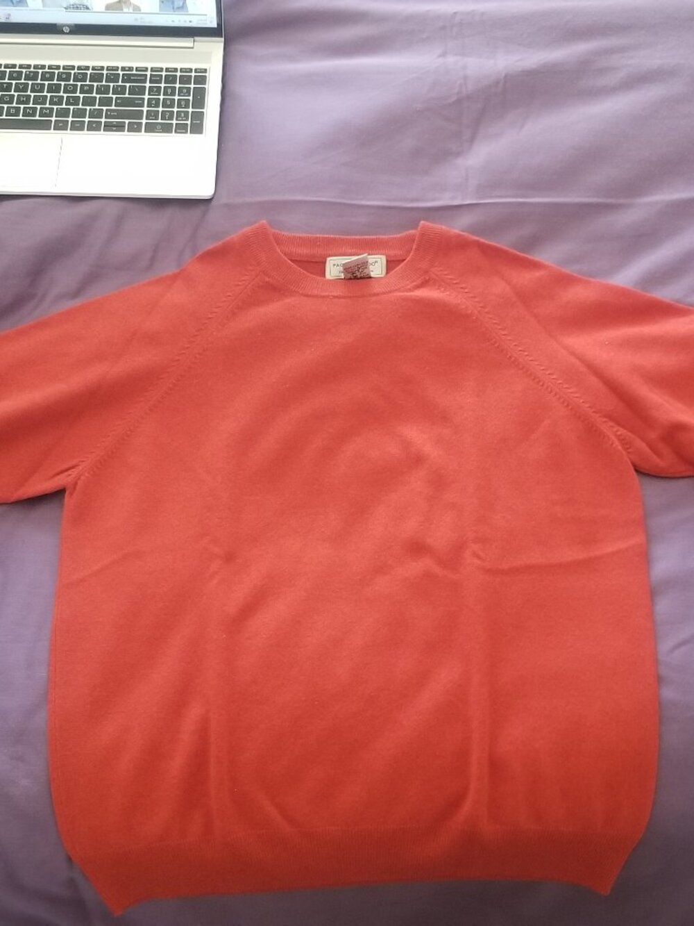 Autumn Orange Paolo Mondo 100% cashmere Sweater
